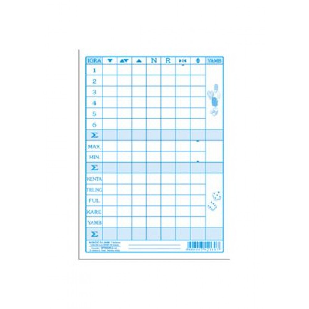 Blokčić za YAMB 7 kolona